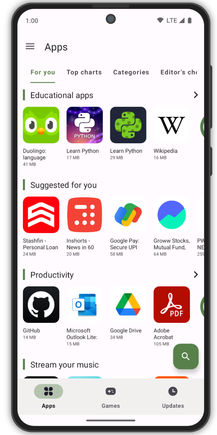 Apps 主页